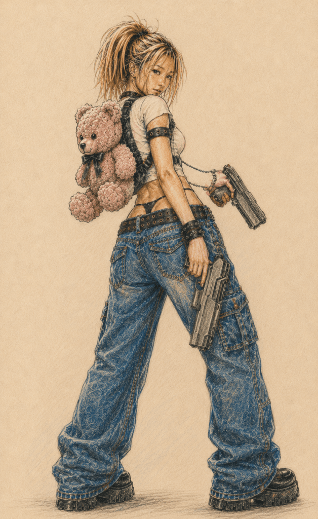 2008 Tomb Rader PS1 Inspired Concept Sketch - 2008 - 2026 Cleaned and Colored